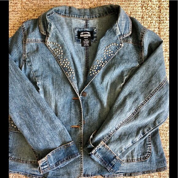 Fun casual jeans jacket by Squeeze in 14/16 - Picture 1 of 2